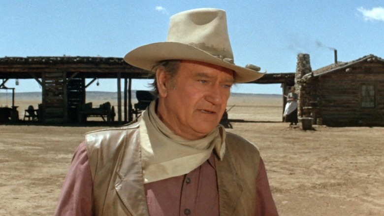 John Wayne is weathered and ticked off as Wil Anderson in The Cowboys