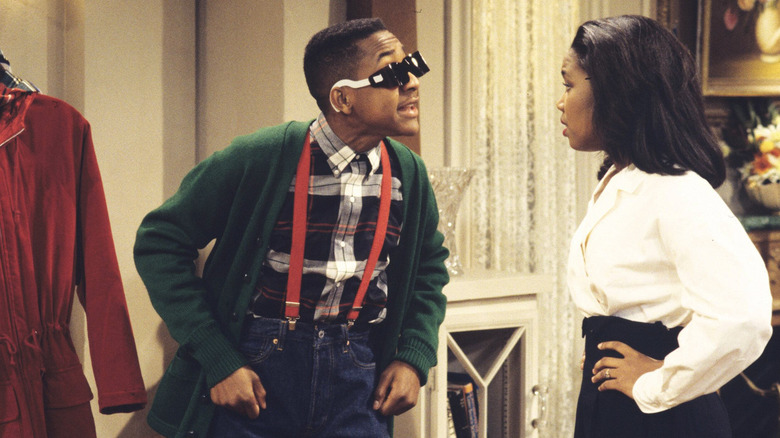 Steve Urkel (Jaleel White) looking at Laura in Family Matters