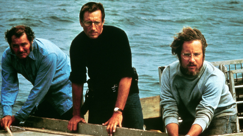 Quint, Brody, and Hooper hunt for the shark in Jaws