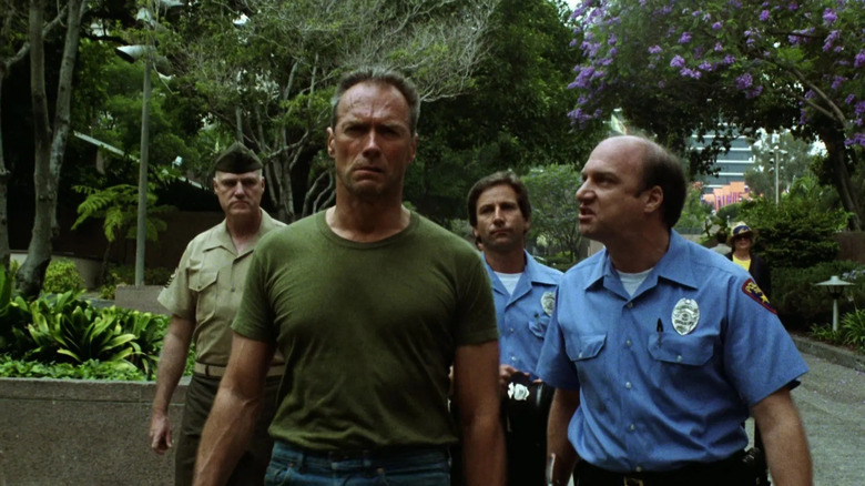 Tom Highway being yelled at by cops in Heartbreak Ridge