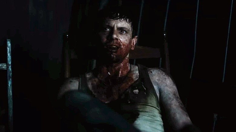 Remmick (Jack O'Connell) covered in blood in Sinners
